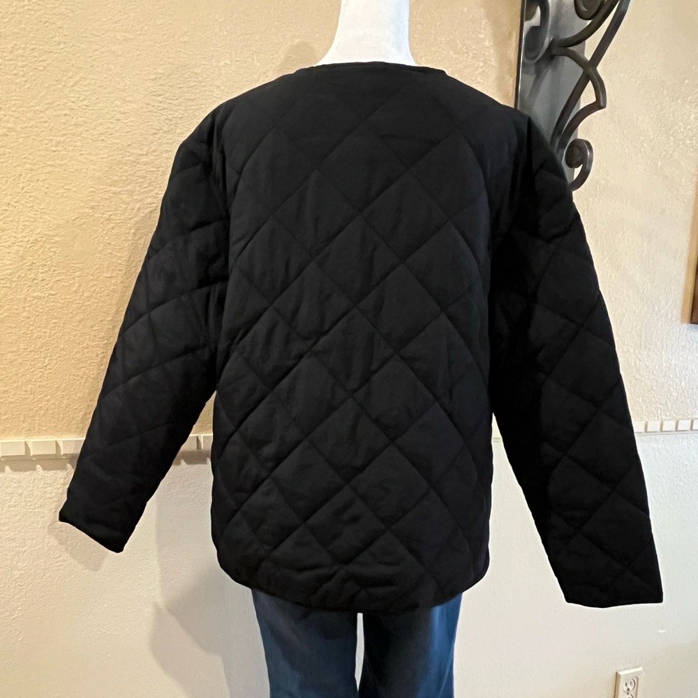 A New Day quilted light jacket. Waterproof. 2 pockets. Black. S-M. NWT - Picture 3 of 10